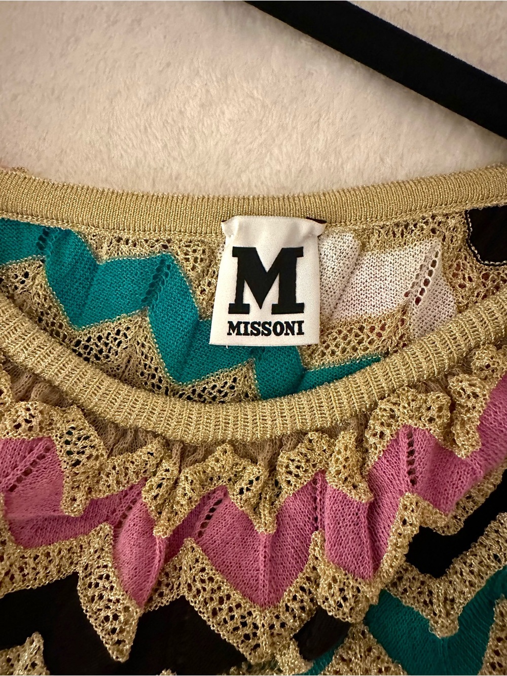 Missoni Knit Top in Pink, Teal, Gold & Black - Picture 3 of 6